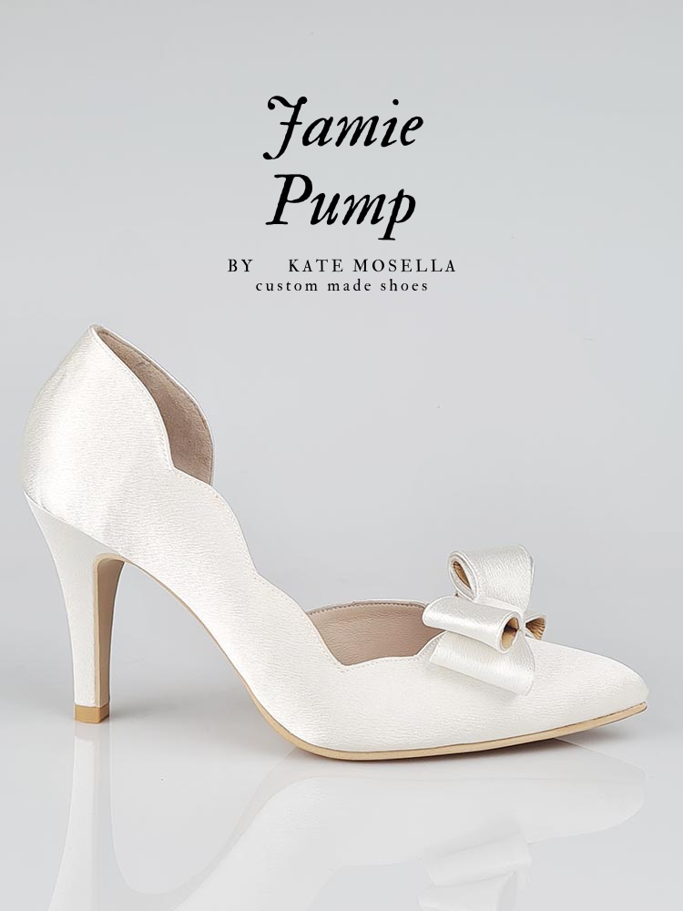 Jamie Ivory White Satin Wedding Shoes