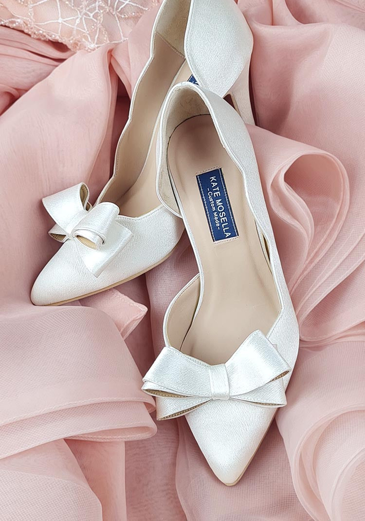 Jamie Ivory White Satin Wedding Shoes