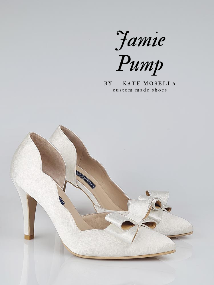 Jamie Ivory White Satin Wedding Shoes