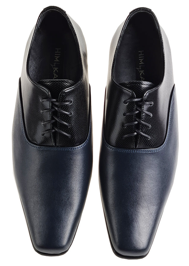 Thomas Black With Blue Leather Tailor Made Men's Shoes