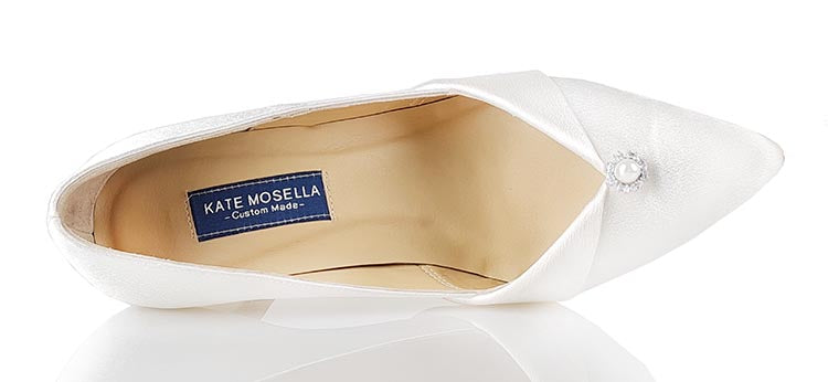 Julia Ivory White Satin Wedding Shoes(Custom Made)