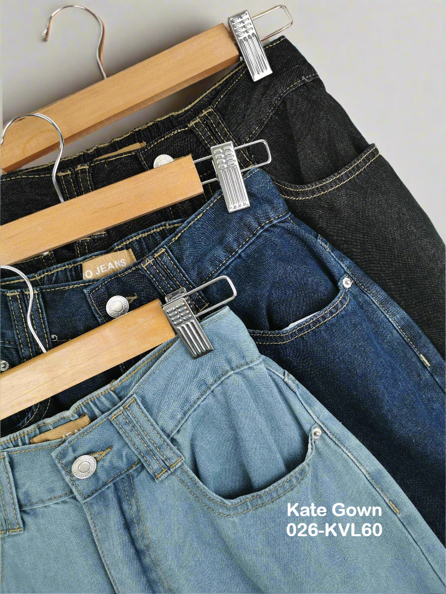 Classic Versatile Denim Casual Pants 026-KVL60 by Kate Gown