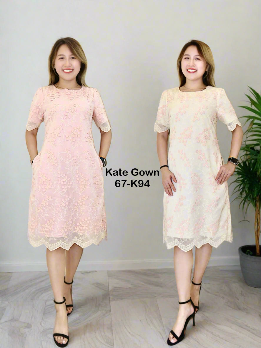 Elegant Plus Size Chiffon Floral Embroidered Dress 67-K94 by Kate Gown