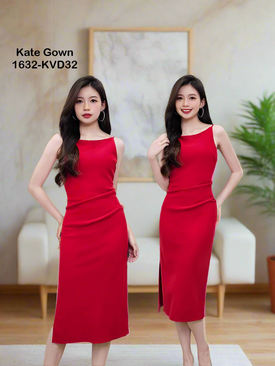 Elegant Sleeveless Round Neck Office Dress 1632-KVD32 by Kate Gown