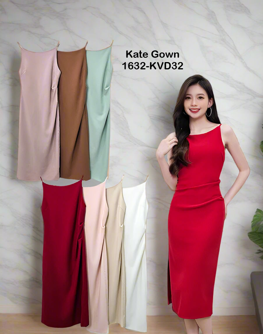 Elegant Sleeveless Round Neck Office Dress 1632-KVD32 by Kate Gown