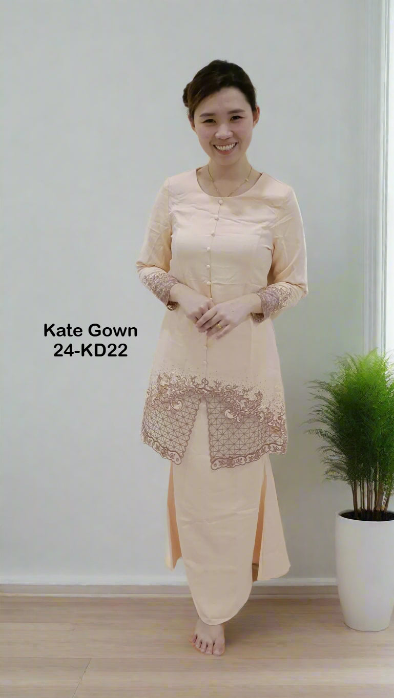 Elegant Modern Long Sleeve Baju Kurung 24-KD22 by Kate Gown