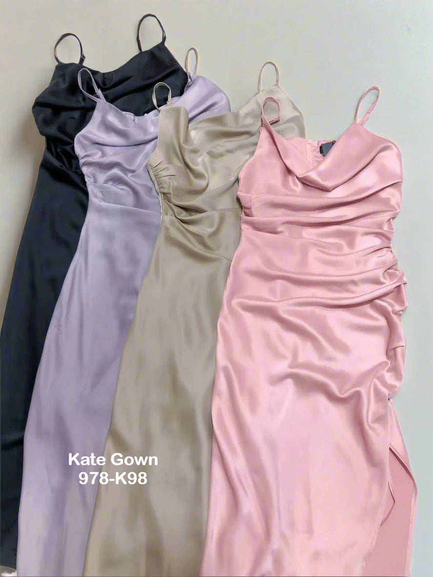 Chic Satin Spaghetti Strap Evening Dress 978-K98 by Kate Gown