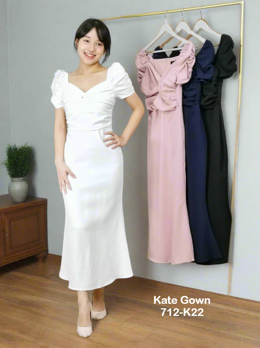 Elegant Twisted Neck Evening Dress 712-K22 by Kate Gown