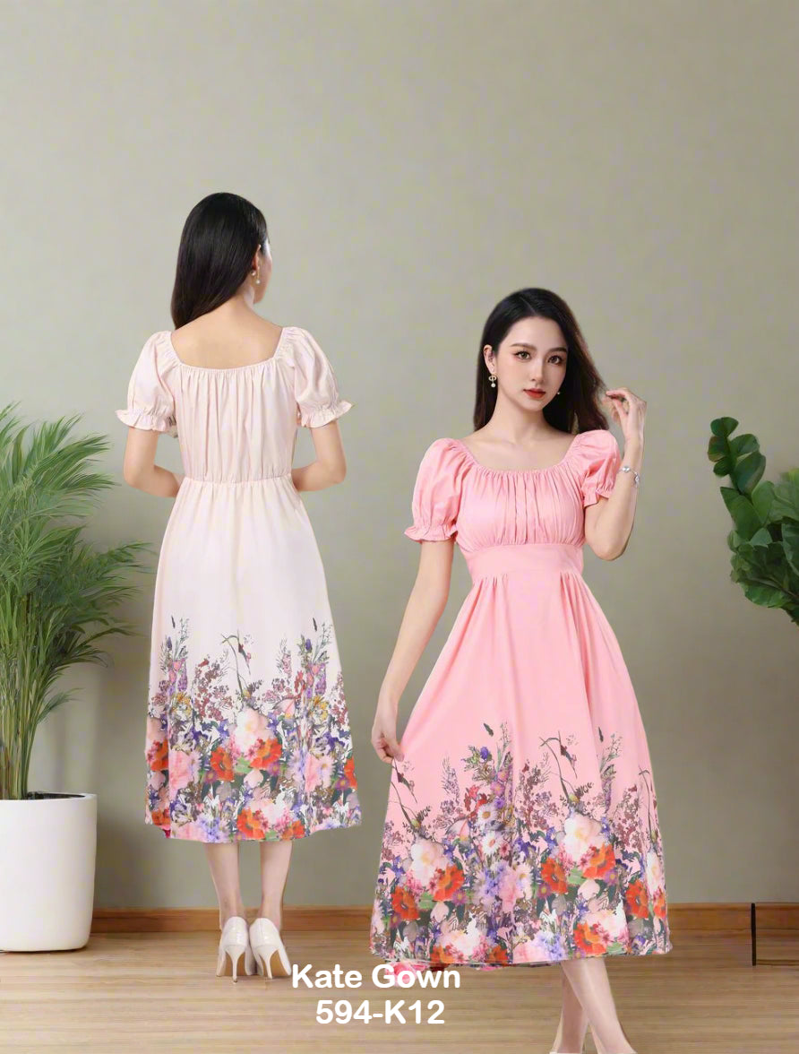 Premium Elegant Organza Floral OL Dress 594-K12 by Kate Gown