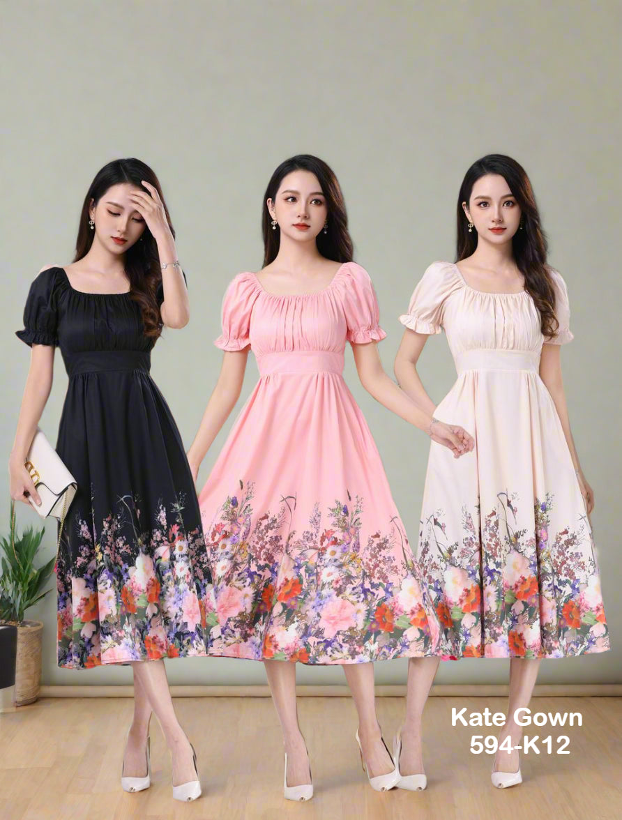 Premium Elegant Organza Floral OL Dress 594-K12 by Kate Gown