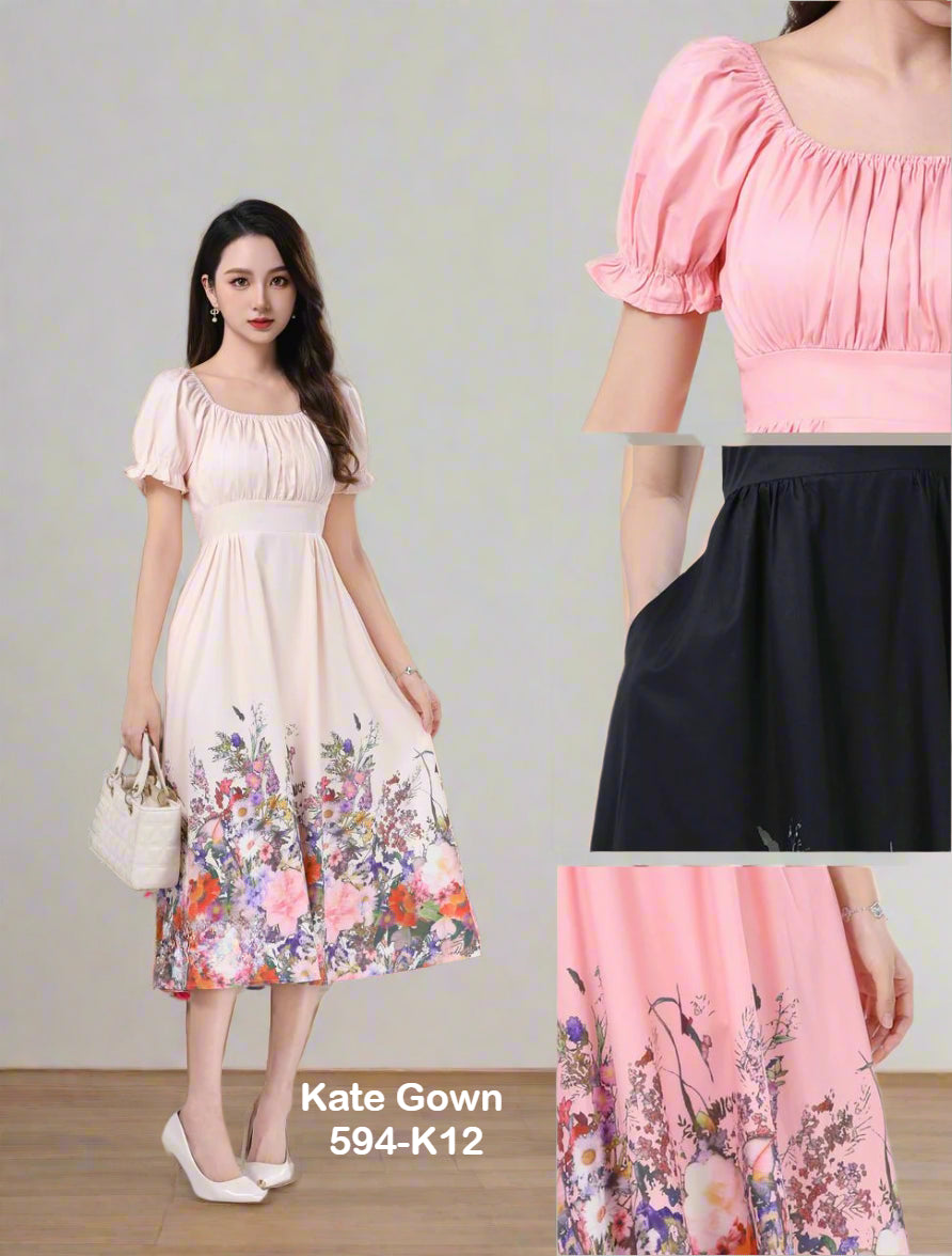 Premium Elegant Organza Floral OL Dress 594-K12 by Kate Gown