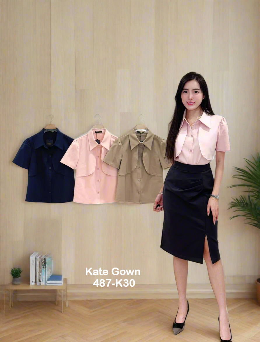 Premium Polyester Fake 2-Piece Top 487-K30 by Kate gown