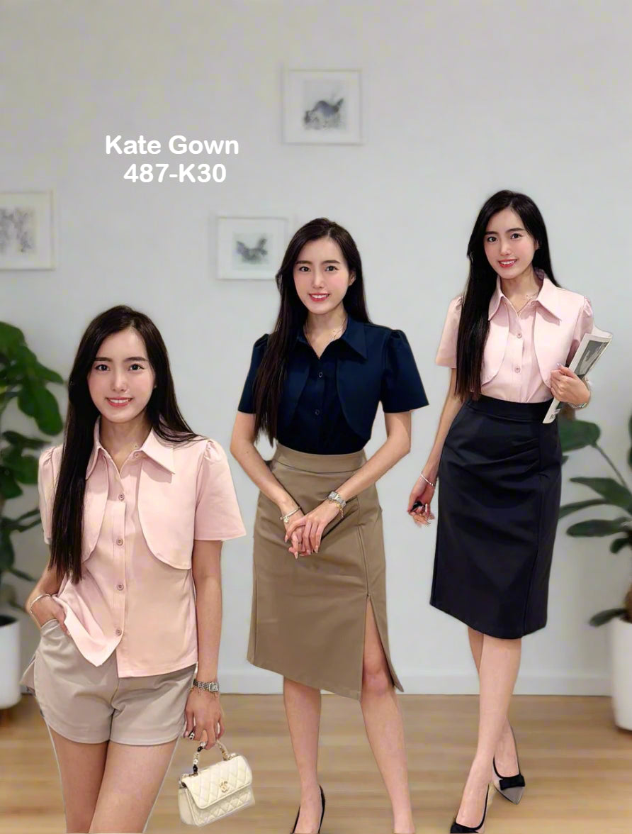 Premium Polyester Fake 2-Piece Top 487-K30 by Kate gown