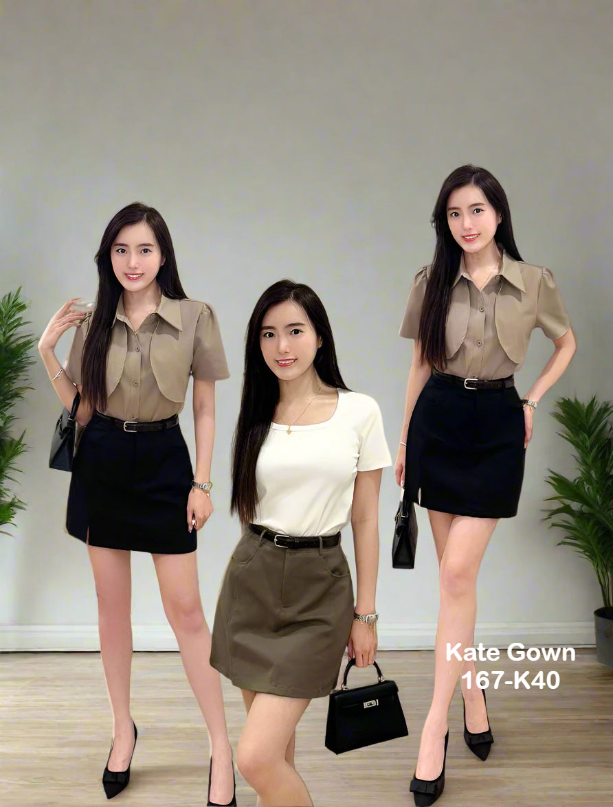 Fashionable Chic Mini Skorts 167-K40 by Kate Gown