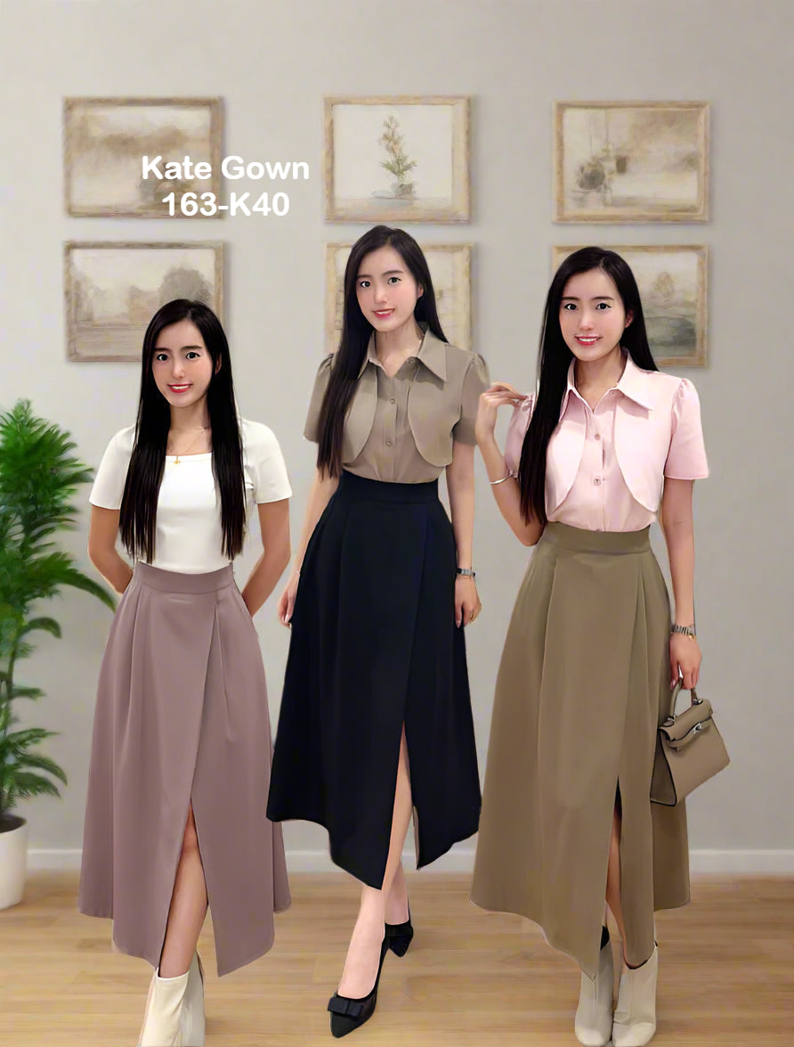 Korean Chic Midi Skirt 163-K40 by Kate Gown