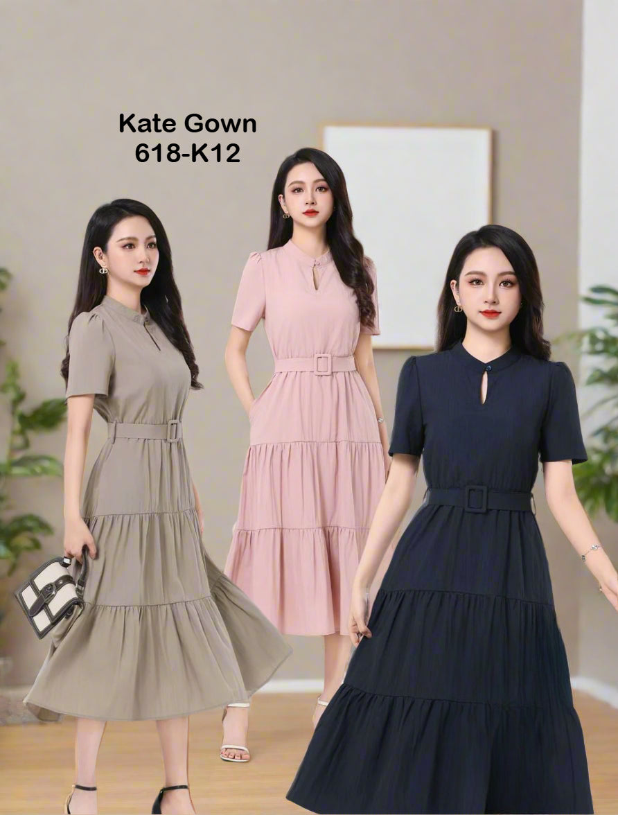 Elegant Korean Layered OL Dress 618-K12 by Kate Gown