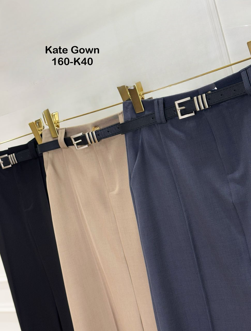 Elegant Korean Split Midi Skirt 160-K40 by Kate Gown