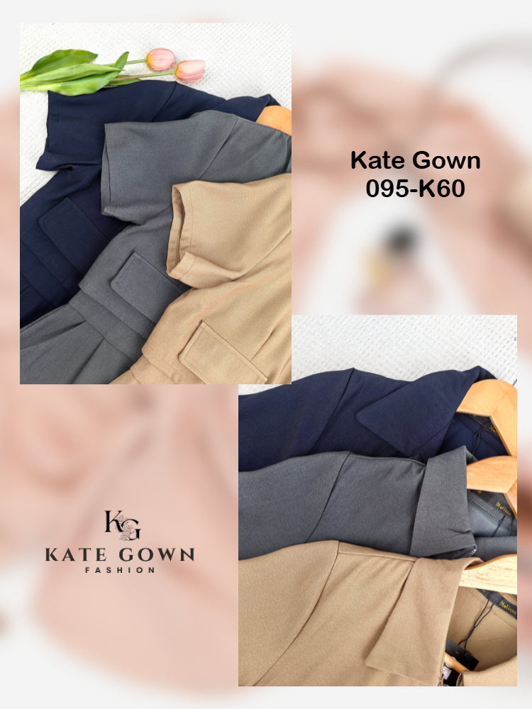 Chic Drape Zip-Up Dress 095-K60 by Kate Gown