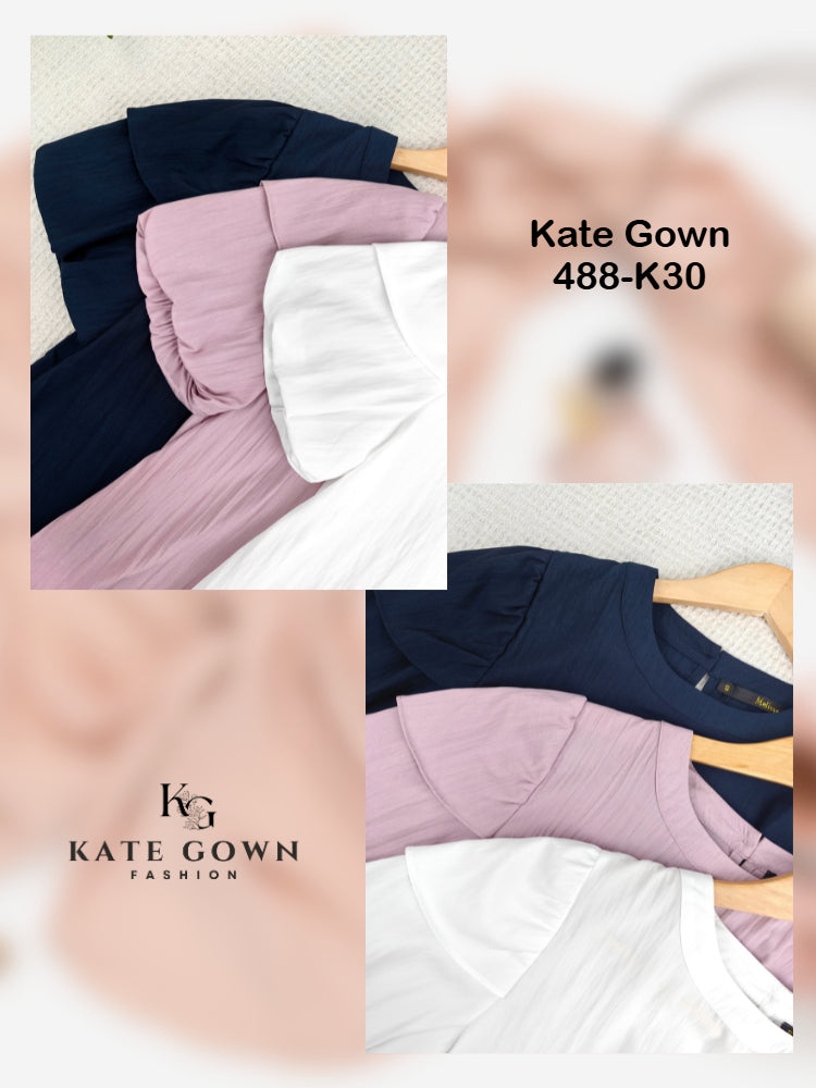 Wrinkle Texture Casual Top 488-K30 by Kate Gown