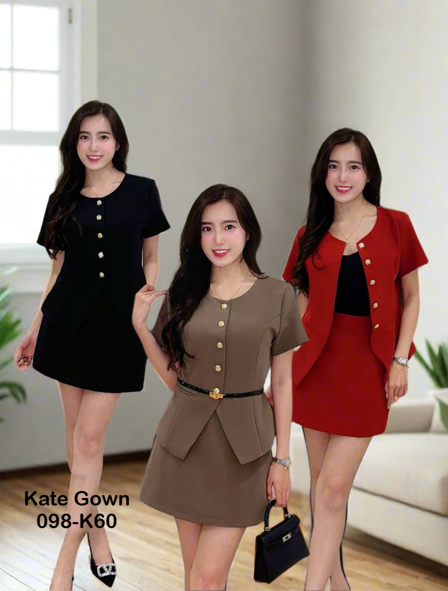 Chic Vest Mini Skirt Set 098-K60 by Kate Gown