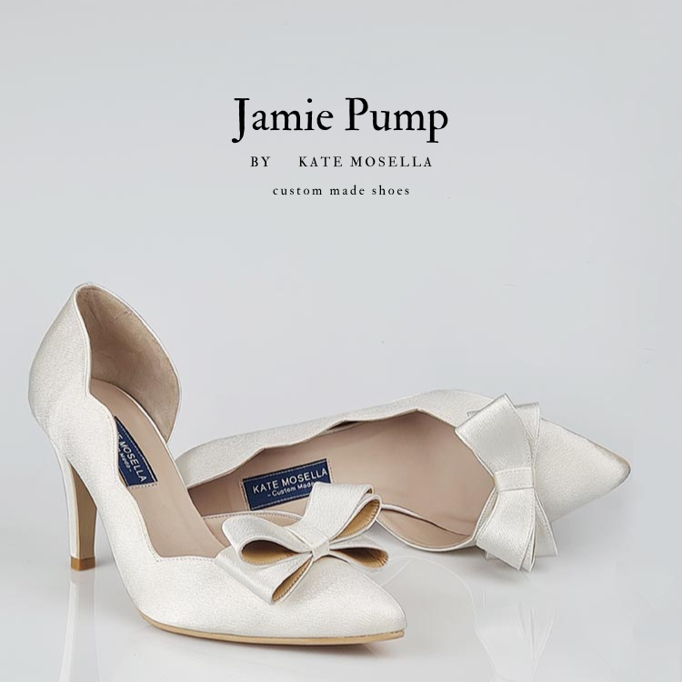 Jamie Ivory White Satin Wedding Shoes