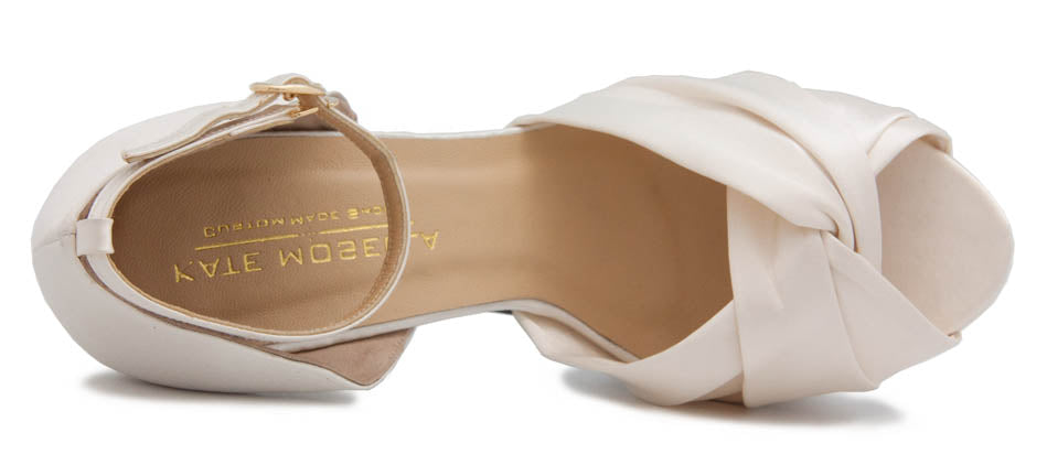 Naomi Ivory White Satin Wedding Shoes