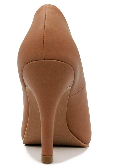 Miranda Brown PU Peep Toe Shoes