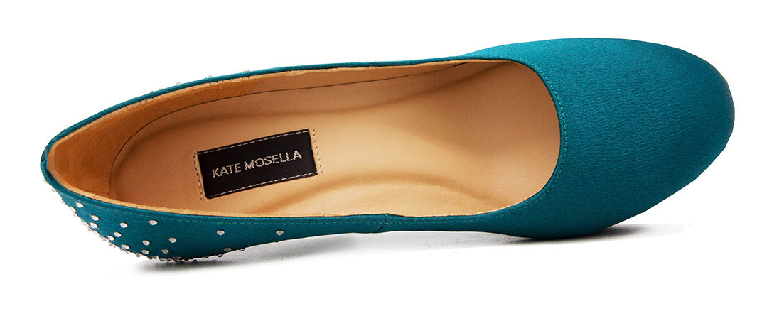 Florence Turquoise Satin & Swarovski Rhinestone Dinner Shoes