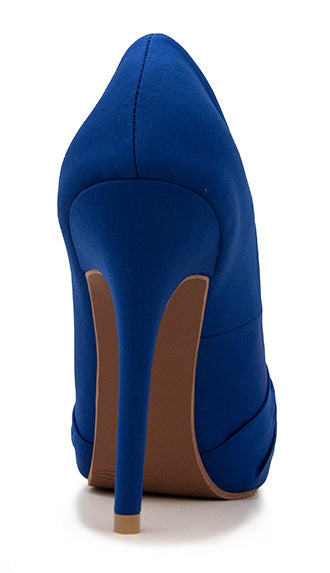Caprice Blue Silk With Shoes Buckle Dinner Shoes