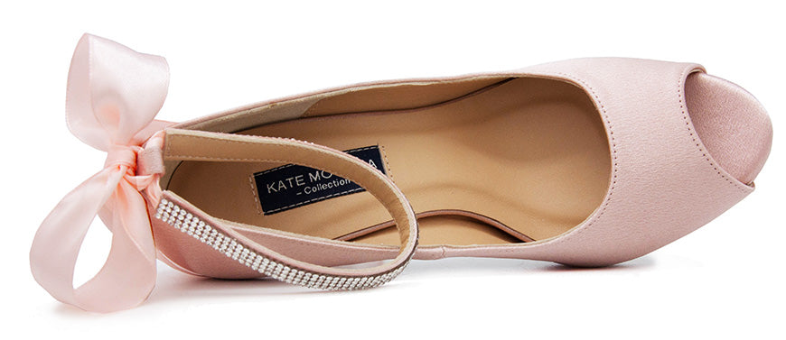 Danielle Nude Pink Satin Wedding Shoes(Ready Stock)
