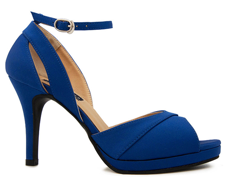 Marine Blue Silk Sandals
