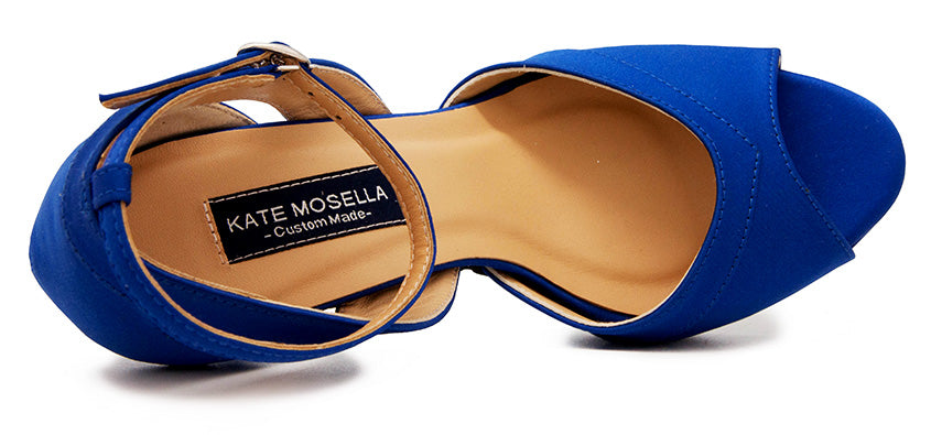 Marine Blue Silk Sandals