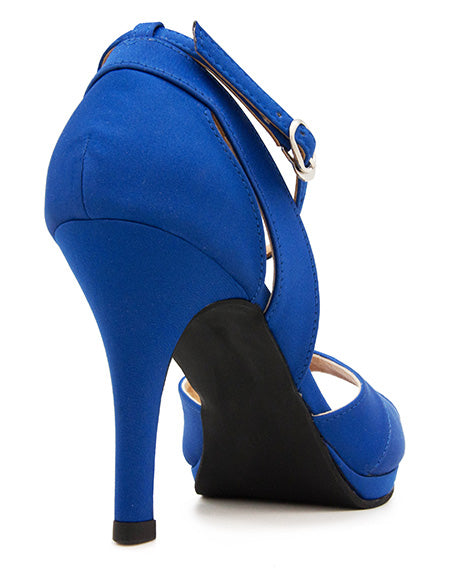 Marine Blue Silk Sandals