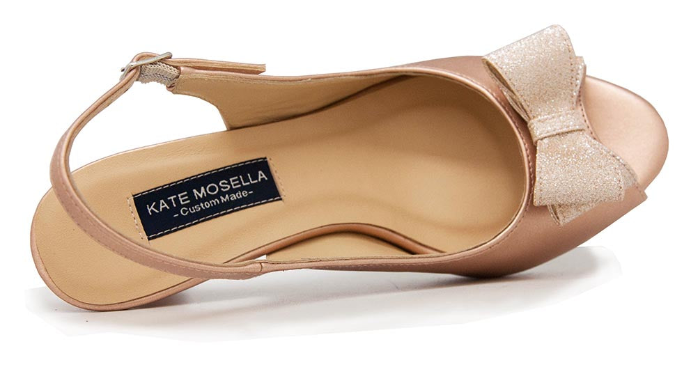 Aurora Rose Gold SlingBack Wedding Shoes