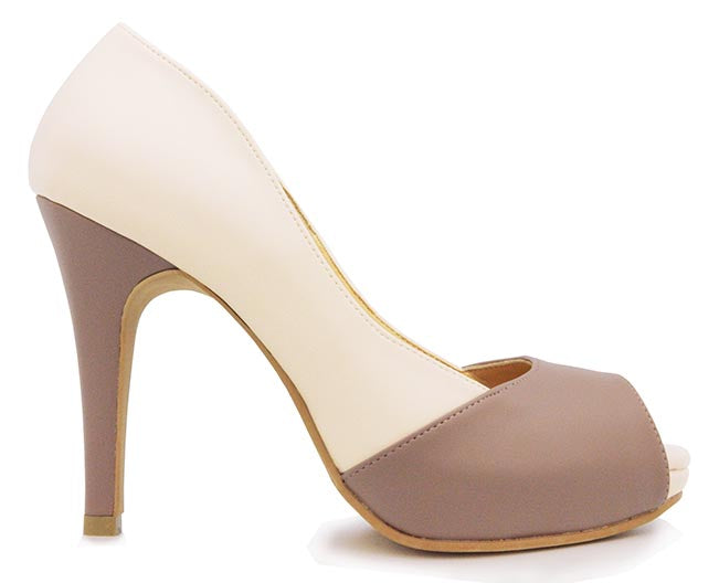 Kyra Beige And Taupe PU Shoes