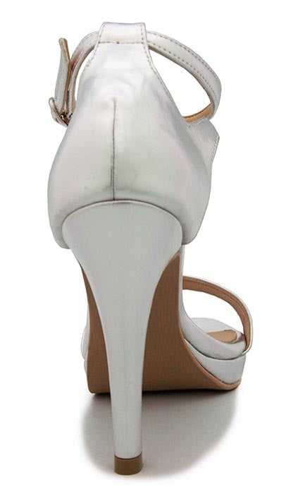 Doris Silver Metallic PU Wedding Sandals