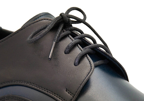 Tommason Black & Blue Leather Tailor Made Men's Shoes