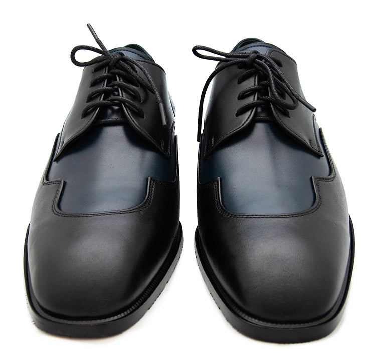 Tommason Black & Blue Leather Tailor Made Men's Shoes