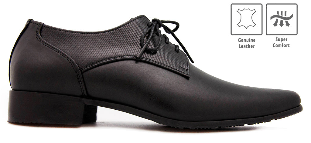 Vincenzo Black Leather Custom Made Men's Shoes