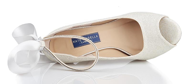 Freya Silver Glitter Wedding Shoes (Ready Stock)