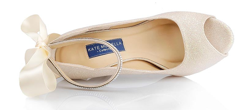 Freya Champagne Glitter Wedding Shoes (Ready Stock)