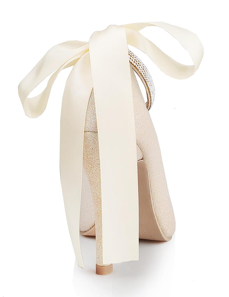 Freya Champagne Glitter Wedding Shoes (Ready Stock)