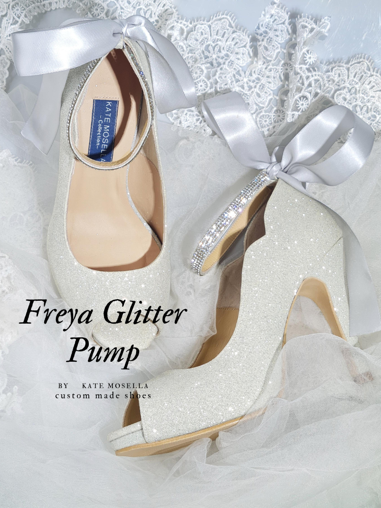 Freya Silver Glitter Wedding Shoes (Ready Stock)