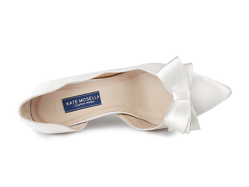 Jamie Ivory White Satin Wedding Shoes(Custom Made)