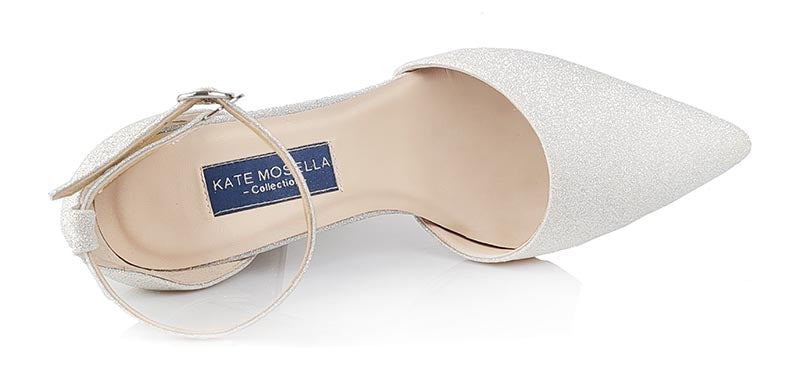 Kylie Silver Glitter Ankle Strap Pump(Custom Made)