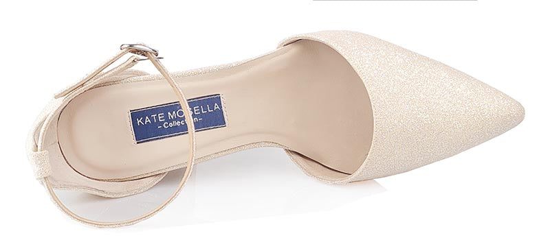 Kylie Champagne Glitter Ankle Strap Pump(Custom Made)