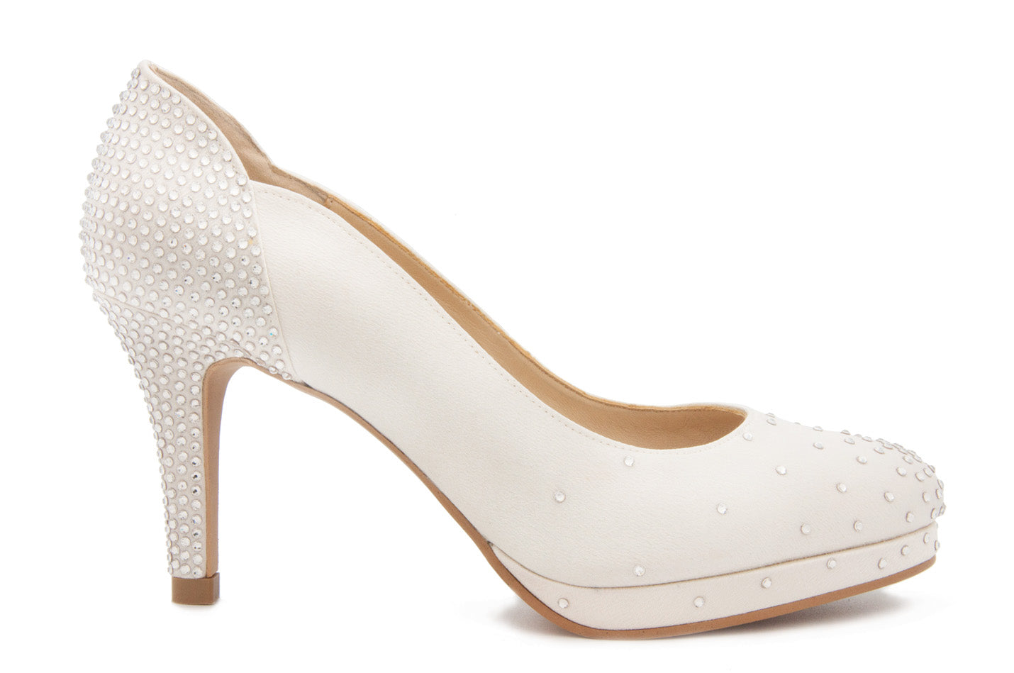 Elaine Ivory White Satin & Swarovski Rhinestone Wedding Shoes