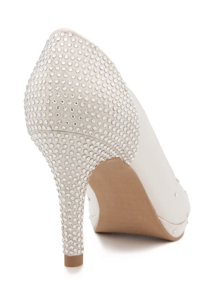 Elaine Ivory White Satin & Swarovski Rhinestone Wedding Shoes