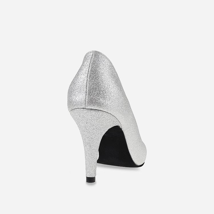 Ruby Silver Glitter Wedding Shoes (Custom Made)
