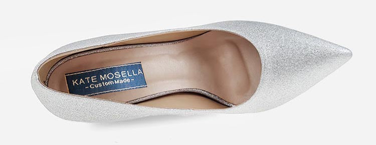 Ruby Silver Glitter Wedding Shoes (Custom Made)